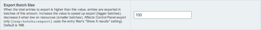 Export Batch Size Control